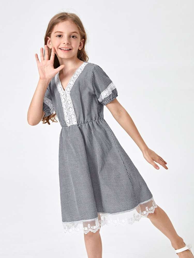  V neck Regular Fit Short Sleeve Girls Clothing 90