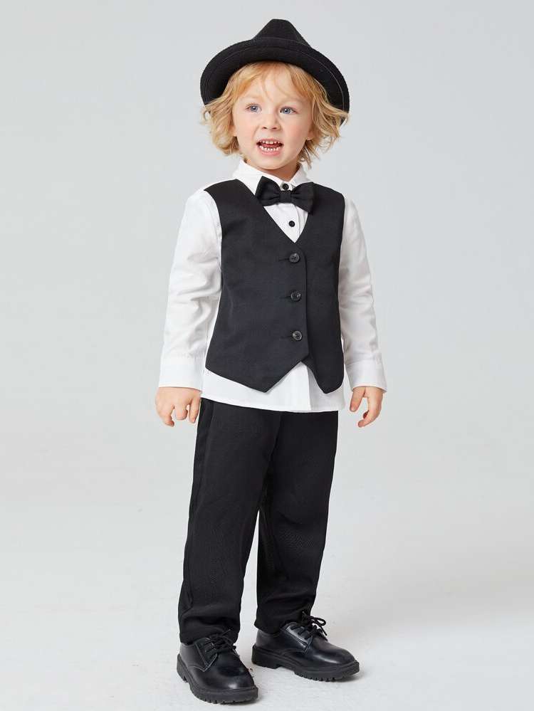 Regular Fit Collar Glamorous Toddler Boy Two-piece Outfits 9237