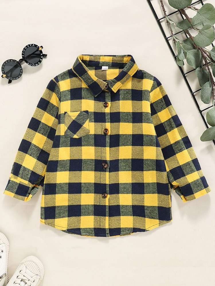  Collar Pocket Long Sleeve Kids Clothing 8766