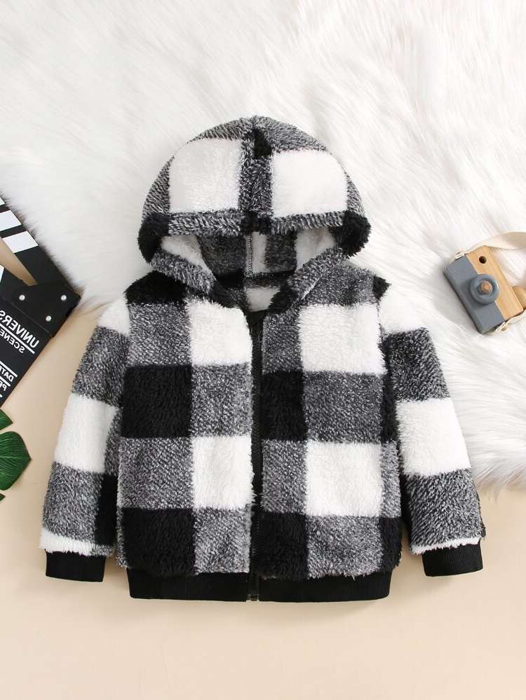 Plaid Casual Black and White Kids Clothing 9080