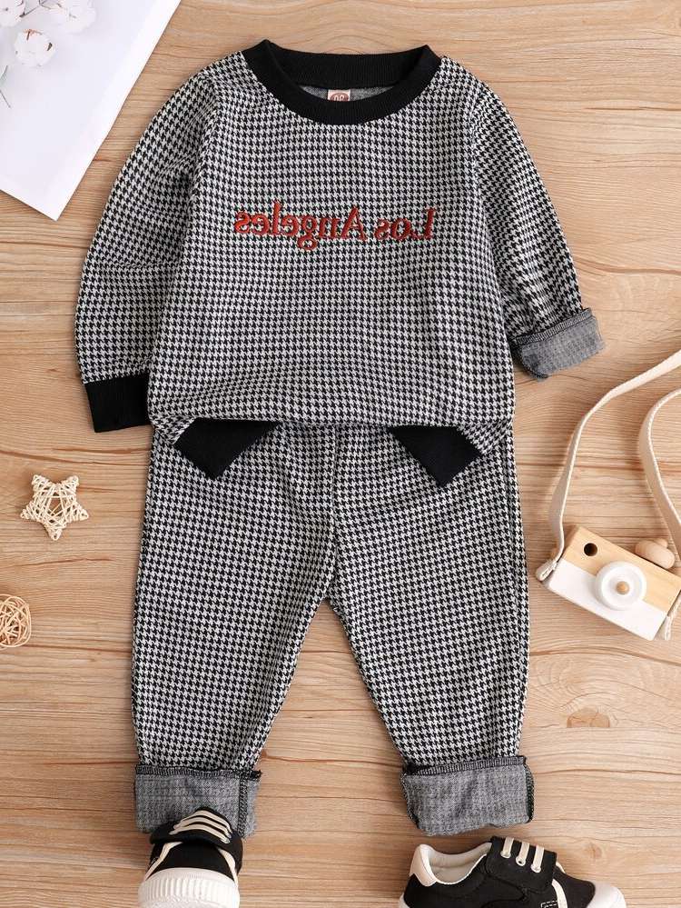  Round Neck Letter Toddler Boys Clothing 486