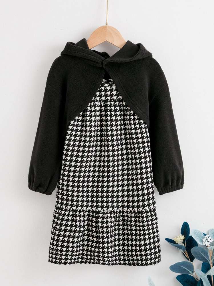  Long Sleeve Houndstooth Toddler Girls Clothing 6380