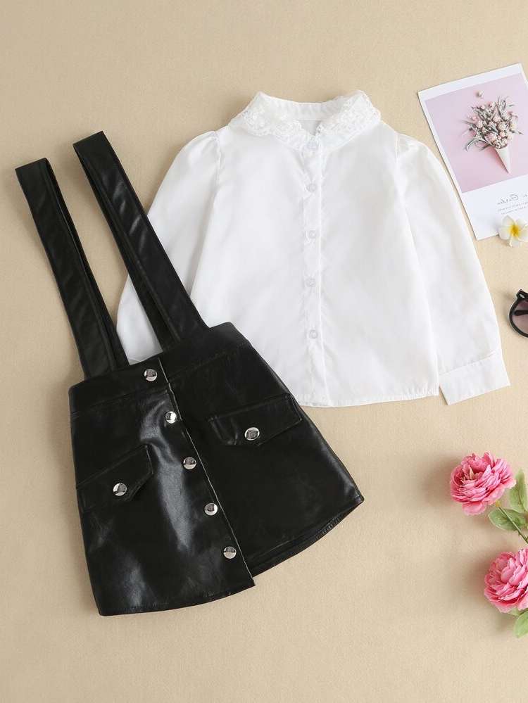 Long Sleeve Regular Fit Collar Casual Toddler Girls Clothing 930