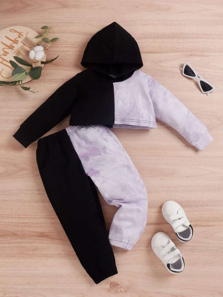 Regular Fit Long Sleeve Hooded Toddler Girls Clothing 7795