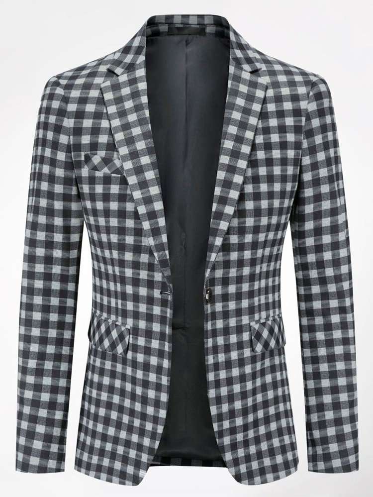 Work Gingham Regular Fit Men Suits  Separates 1531