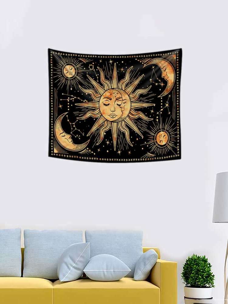 Black and White Modern  Tapestry 7029