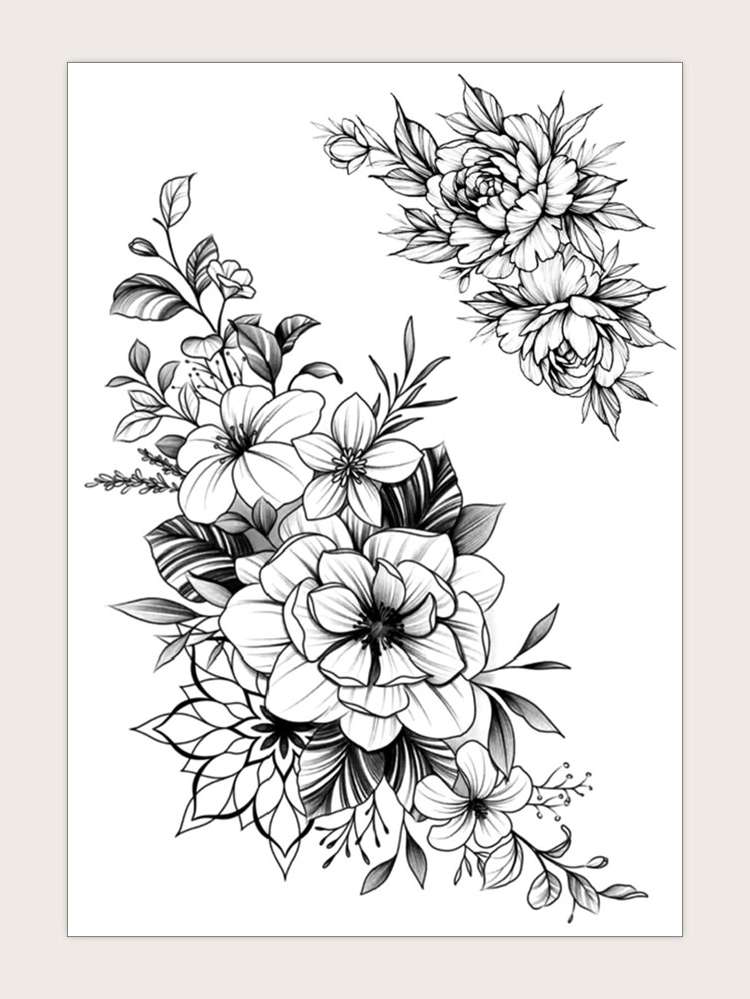  Floral  Temporary Tattoos 1864