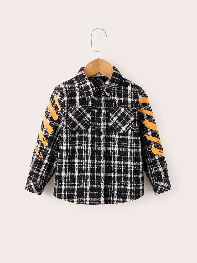 Regular Long Sleeve Tartan Preppy Kids Clothing 436