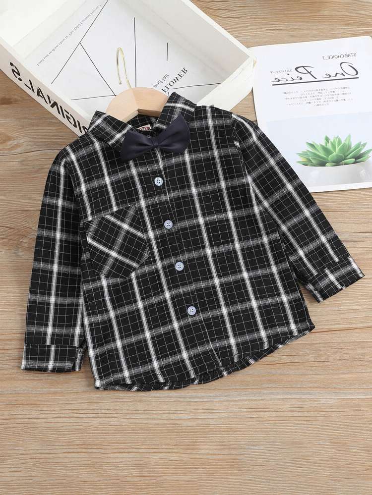 Collar Preppy Long Sleeve Regular Fit Kids Clothing 8492