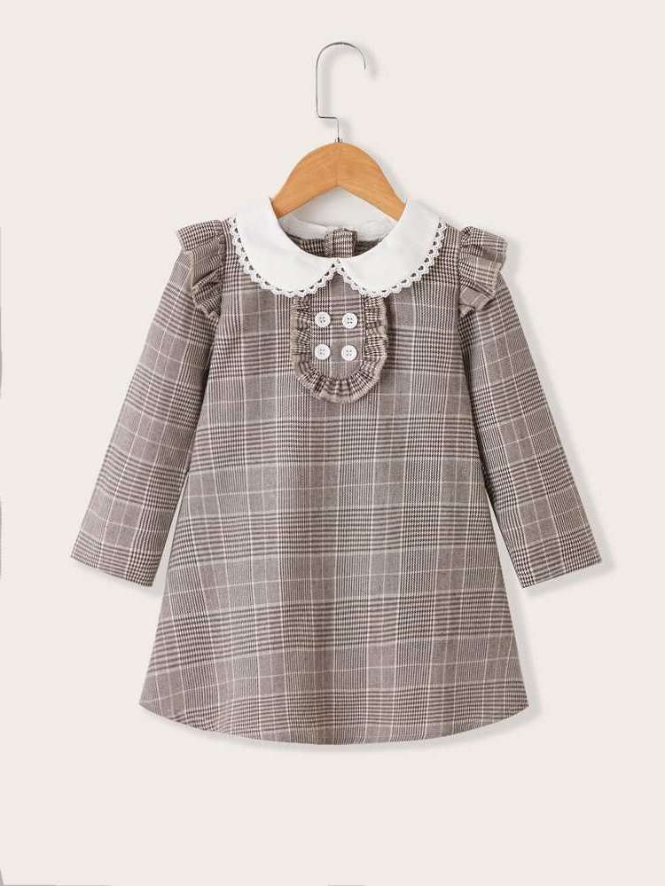 Preppy Button Regular Fit Toddler Girl Dresses 5468