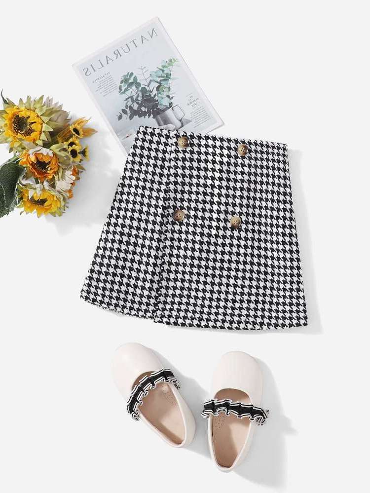  Black and White Wrap Houndstooth Kids Clothing 8467