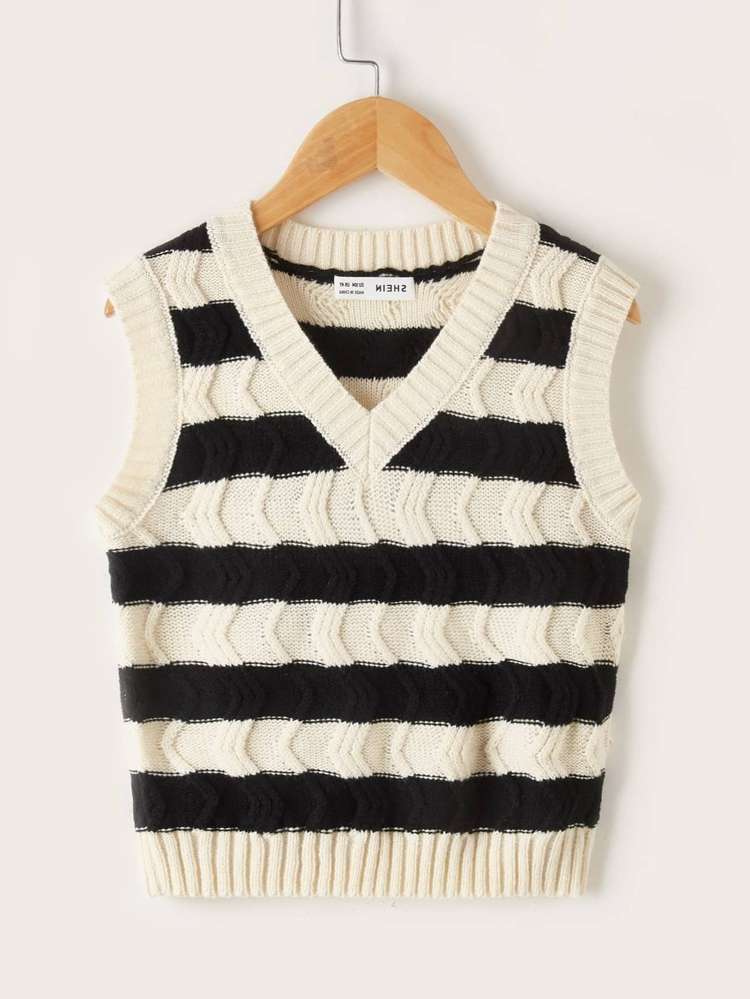 V neck Striped  Toddler Girls Clothing 6707