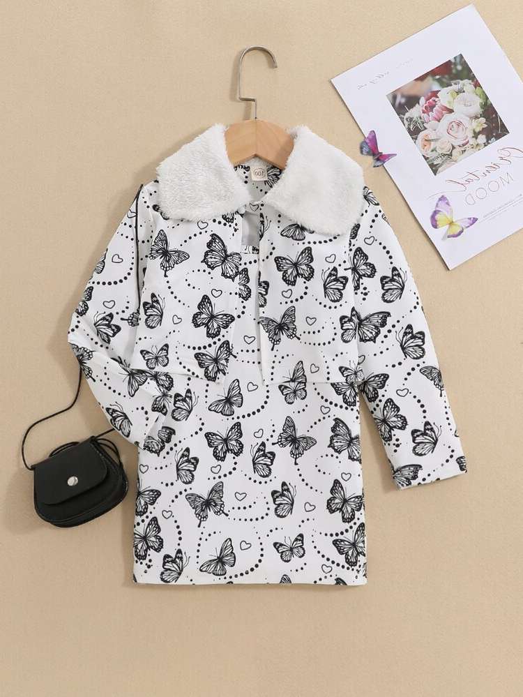 Dressy Black and White Long Sleeve Kids Clothing 4225