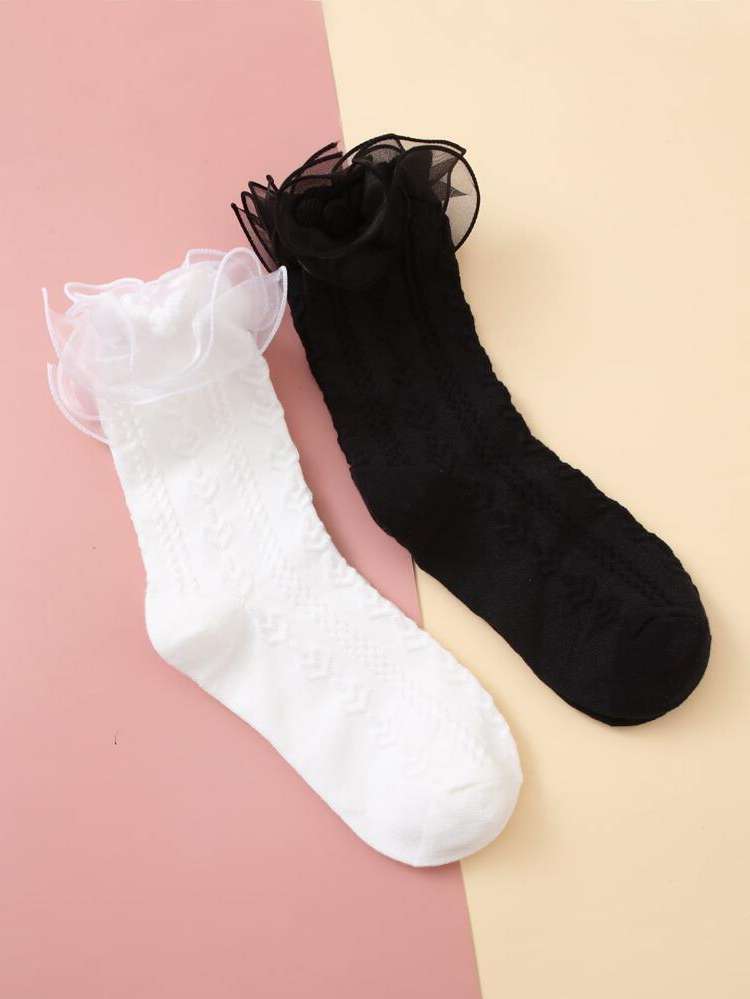   Black and White Women Socks 962