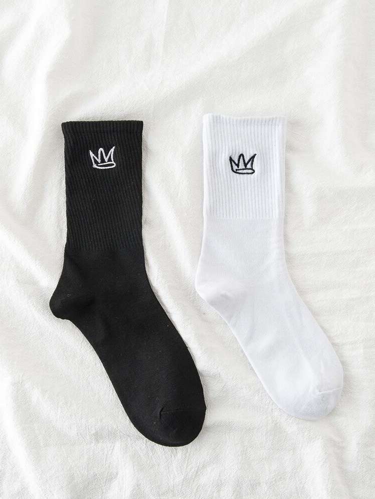 Black and White Graphic  Men Socks 898