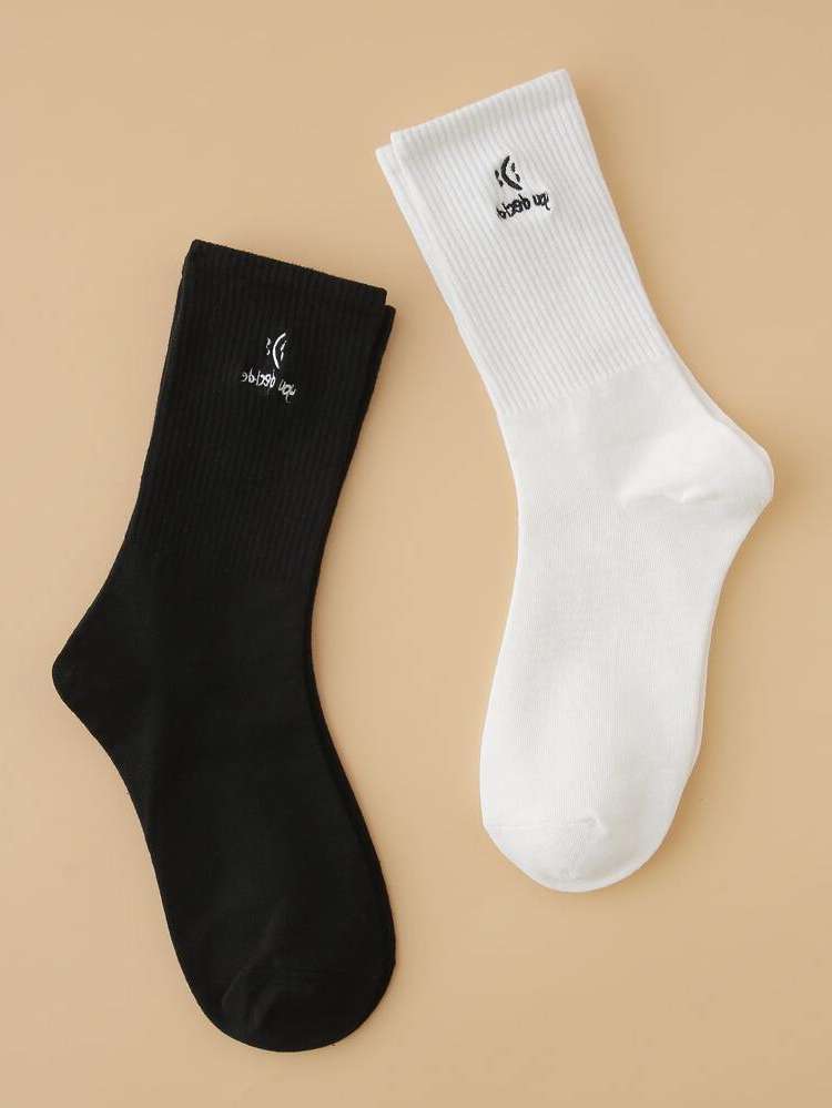 Black and White Letter Men Socks 290