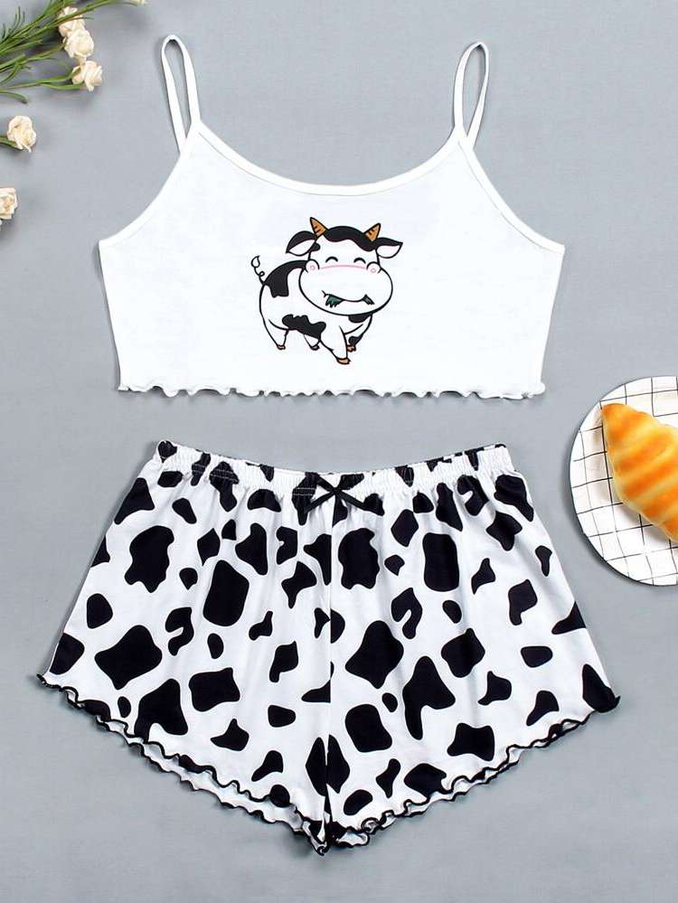 Spaghetti Strap Sleeveless Cute Women Sleepwear 4951