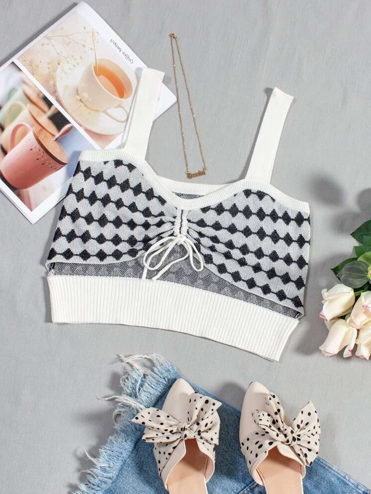  Casual Crop Sleeveless Women Knit Tops 353