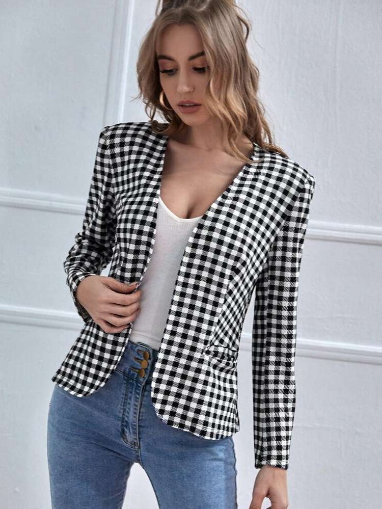  Black and White Regular Regular Fit Women Clothing 1017