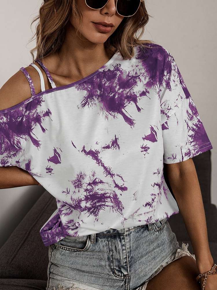  Asymmetrical Casual Women Tops, Blouses  Tee 9310