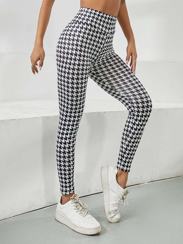  Casual Houndstooth Women Leggings 2224