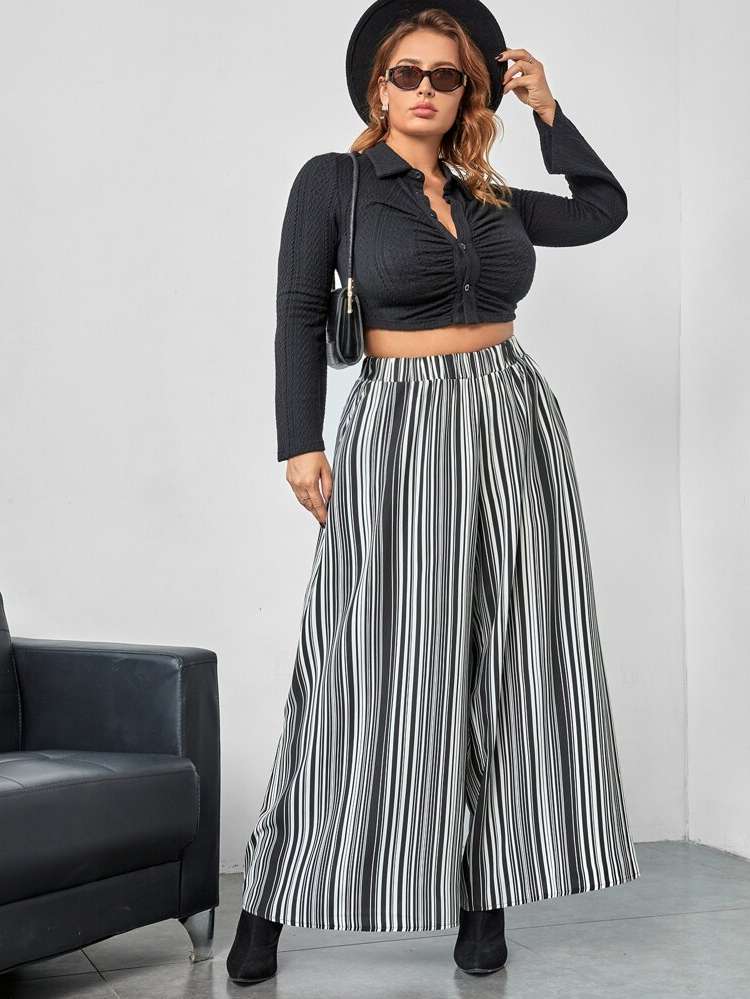  Long Pocket Plus Size Pants 306