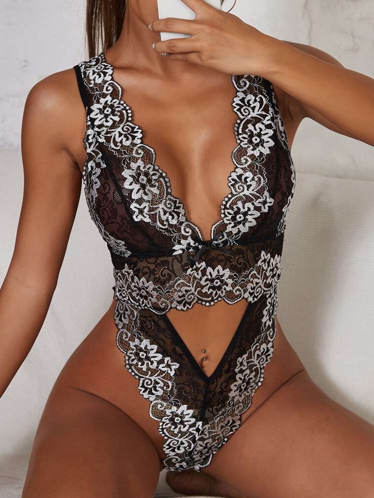 Cut Out Floral Sexy Women Intimates 263