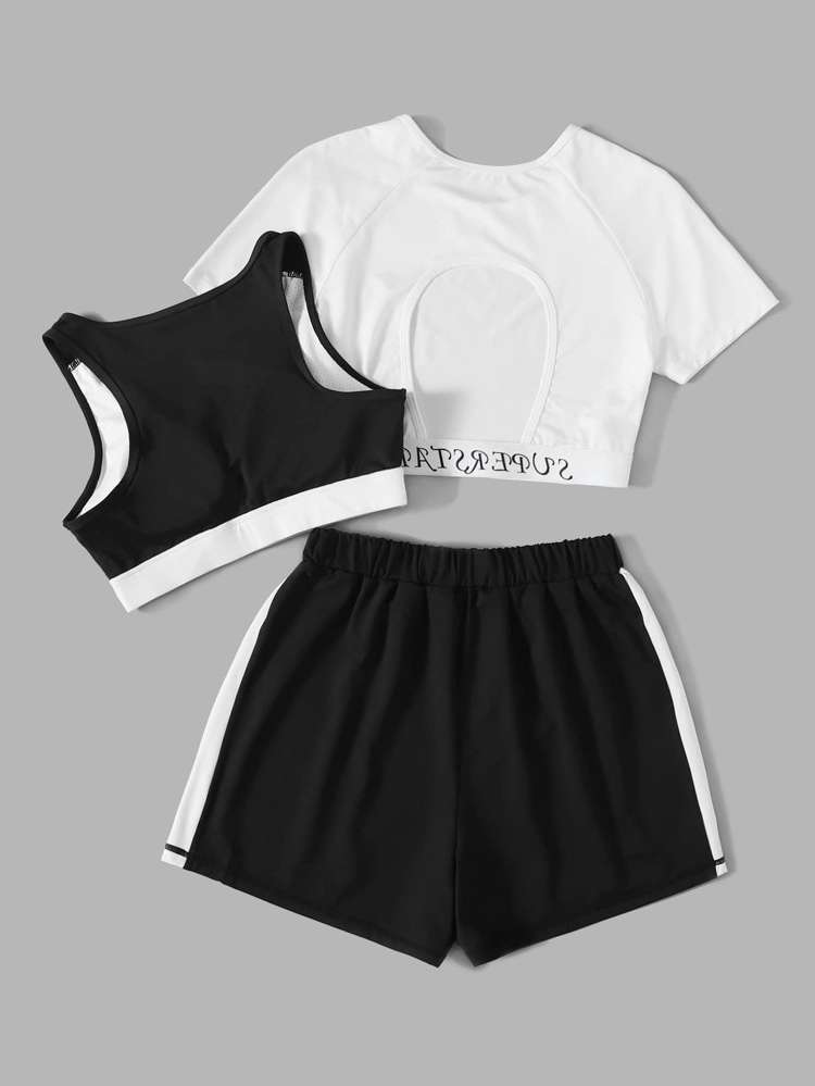  Black and White Short Sleeve Sports 6101