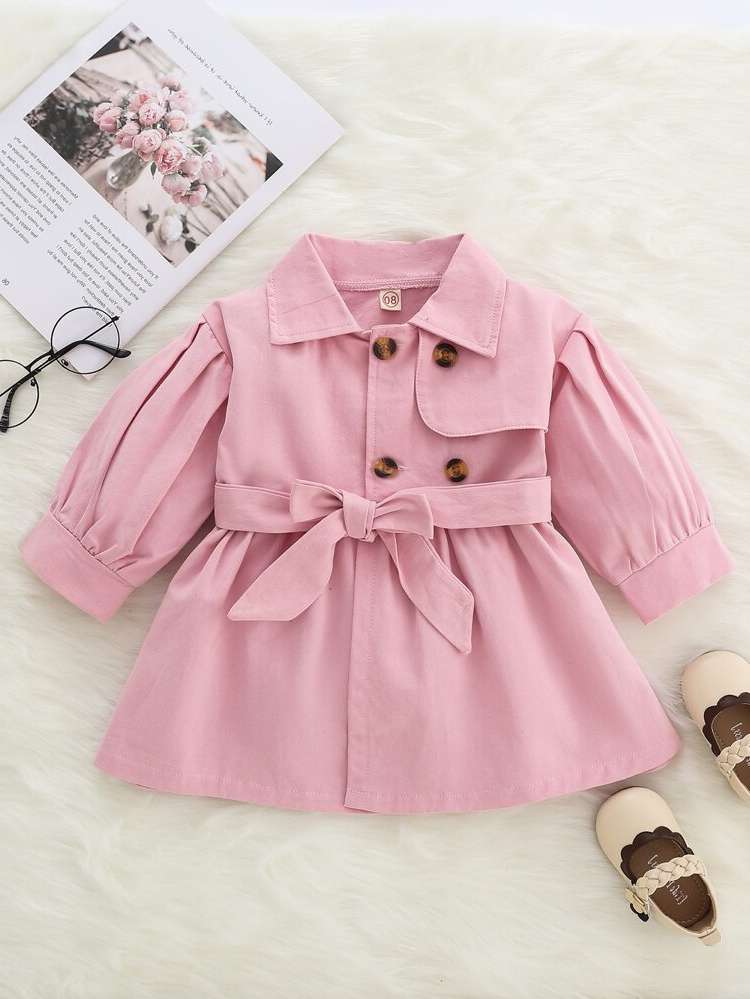 Black Casual Long Sleeve Button Front Baby Jackets  Coats 4278