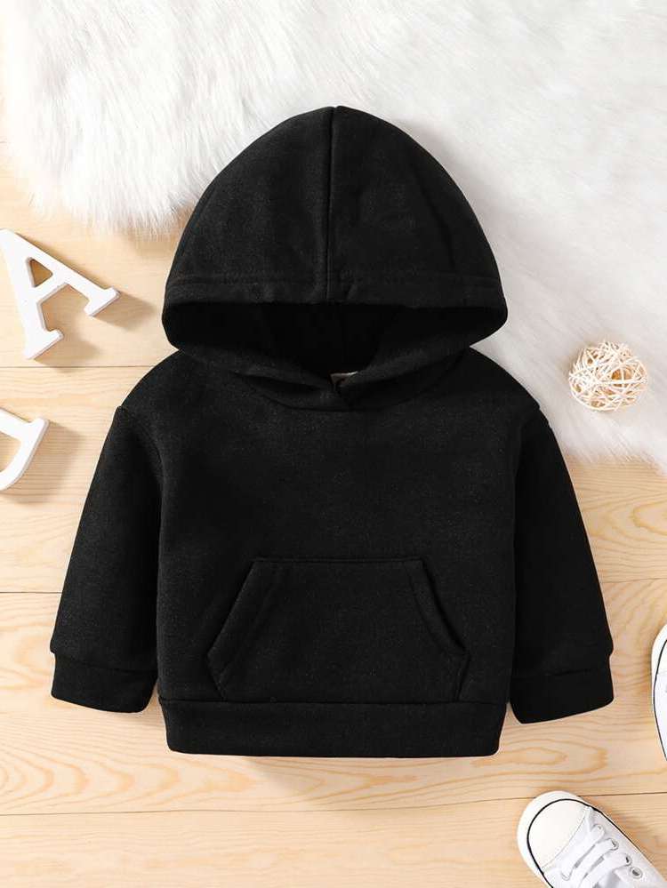 Black Casual Long Sleeve Pocket Baby  Mom 9860