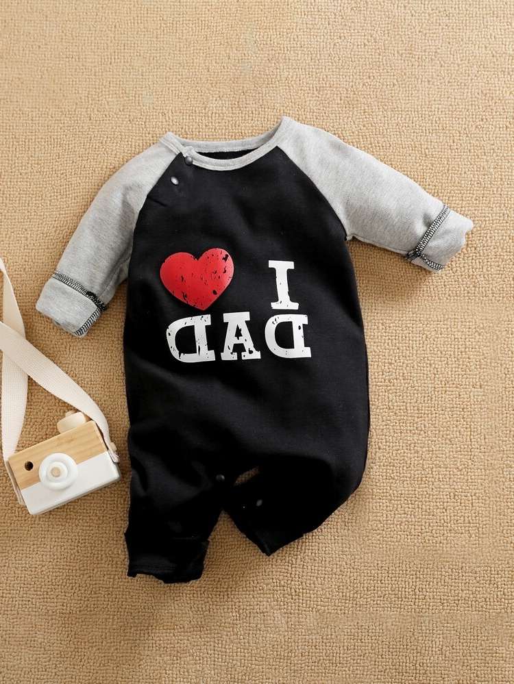  Long Sleeve Letter Round Neck Baby Clothing 2437