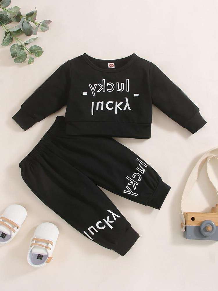  Regular Fit Black Casual Baby Sets 3312