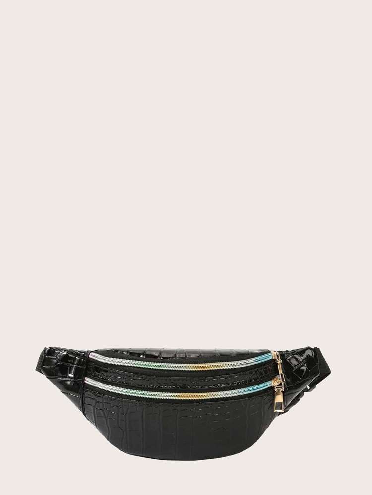 Crocodile  Black Women Fanny Packs 3881