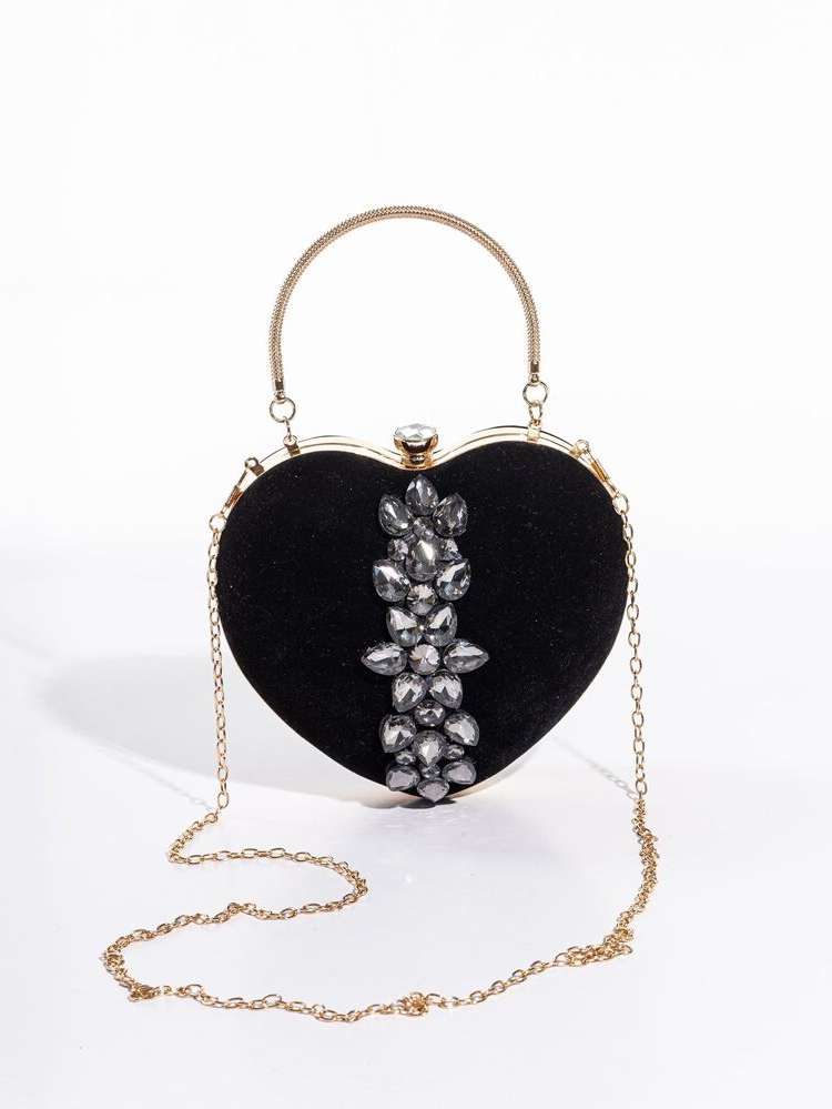  Heart Rhinestone Women Evening  Clutch 7093