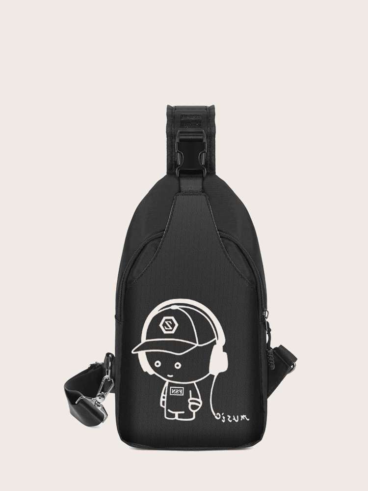  Black Cartoon Men Bags 581