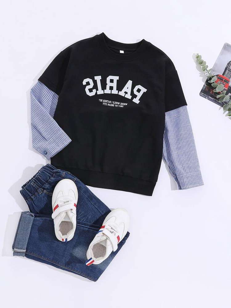  Long Sleeve Regular Fit Round Neck Boys T-Shirts 2512