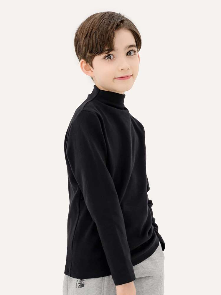  Long Sleeve Black Plain Kids Clothing 248