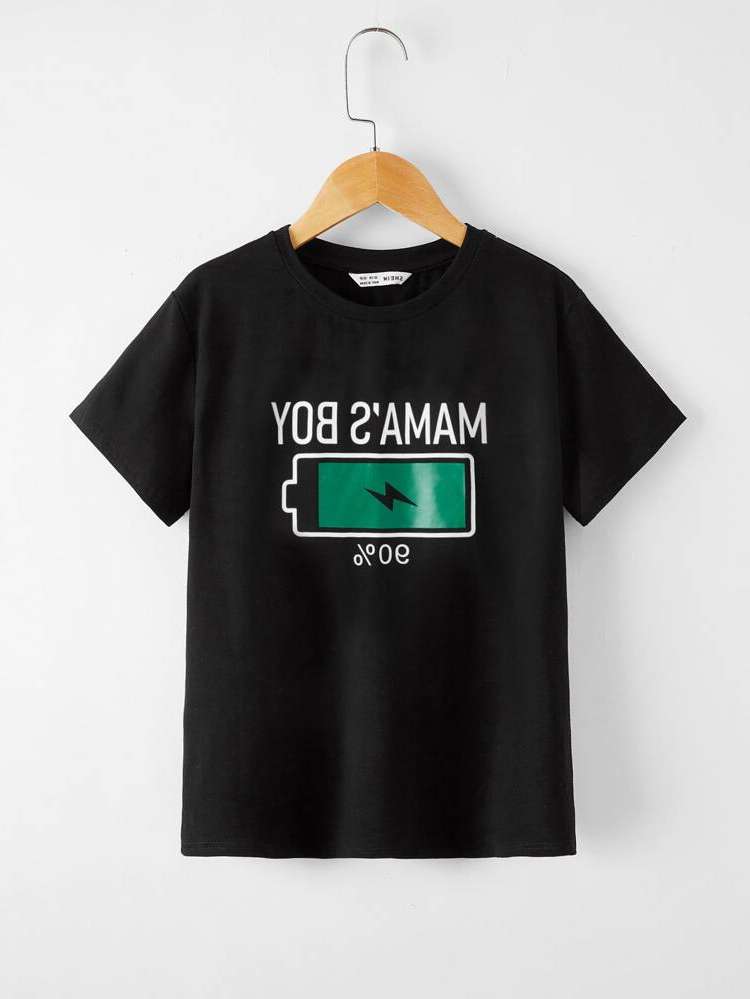  Short Sleeve Black Casual Boys Clothing 134