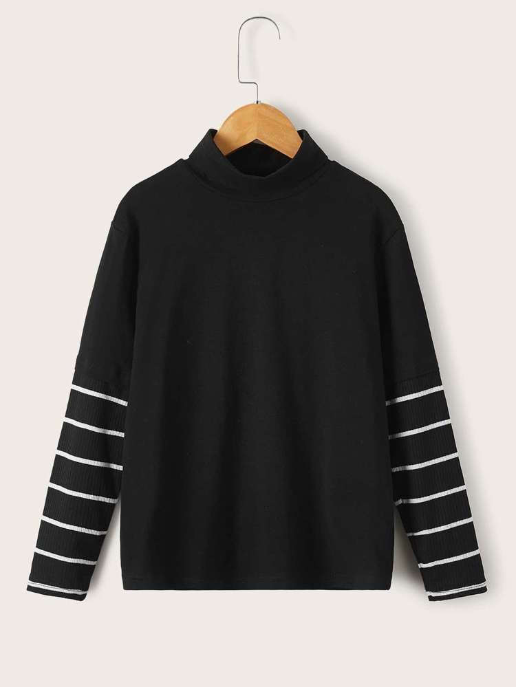 Long Sleeve Black Regular Fit Kids Clothing 787