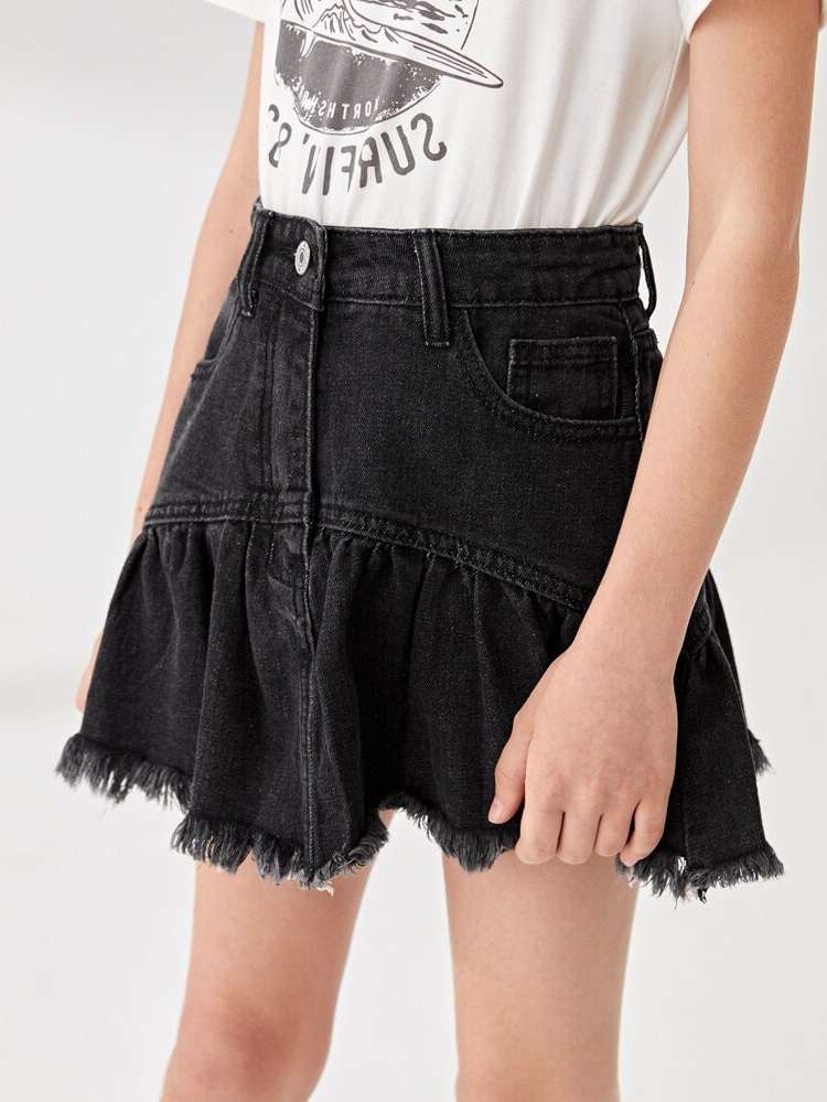   Plain Girls Denim Skirts 3529