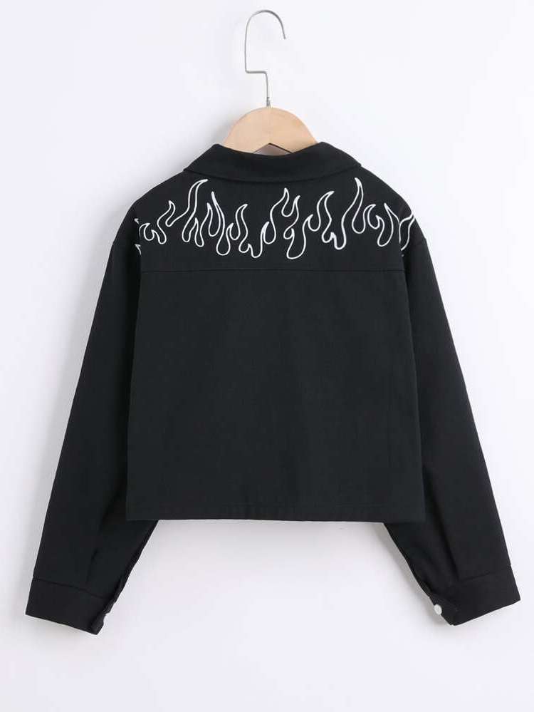 Black Long Sleeve Regular Regular Fit Girls Clothing 251