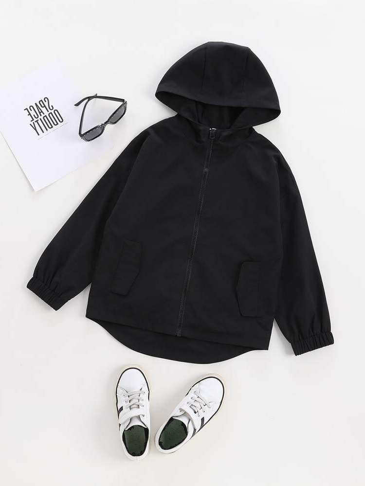 Casual Regular Fit Hooded Plain Kids Clothing 595