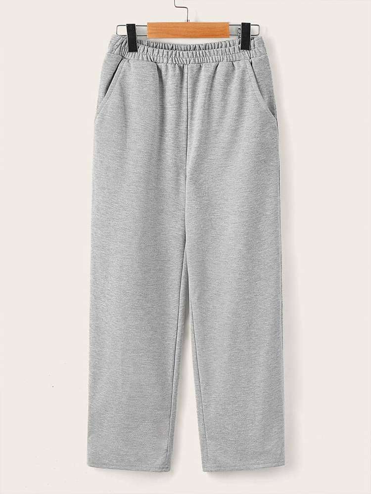 Black Cropped  Girls Sweatpants 7135