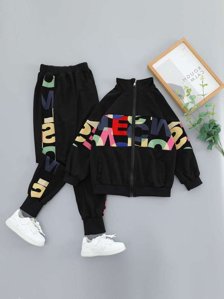  Long Sleeve Sporty Black Kids Clothing 7490