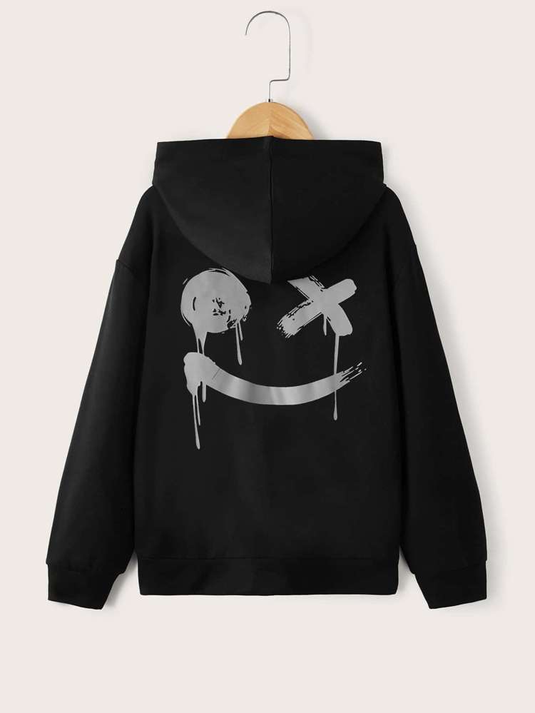 Casual Cartoon Patched Hooded Boys Sweatshirts 230