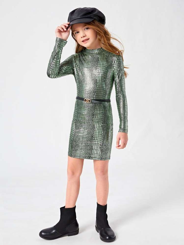 Long Sleeve Slim Fit  Girls Dresses 191