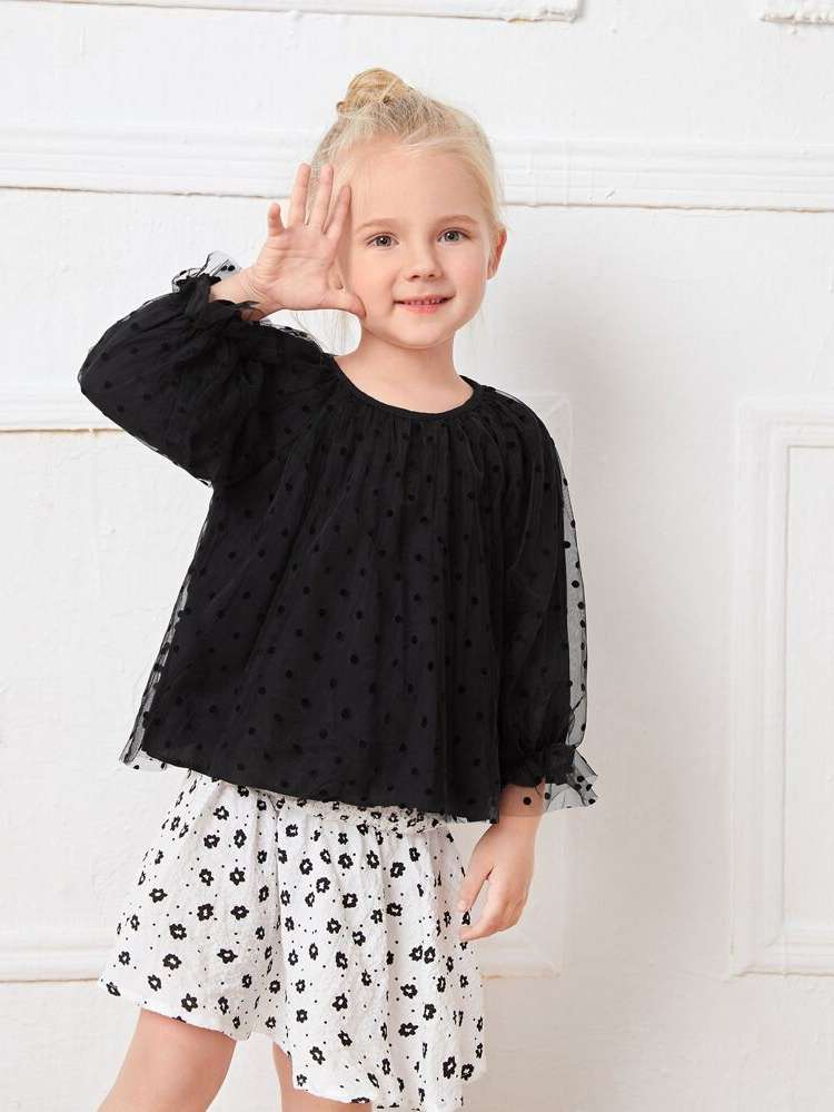  Regular Fit Black Regular Toddler Girls Tops 44