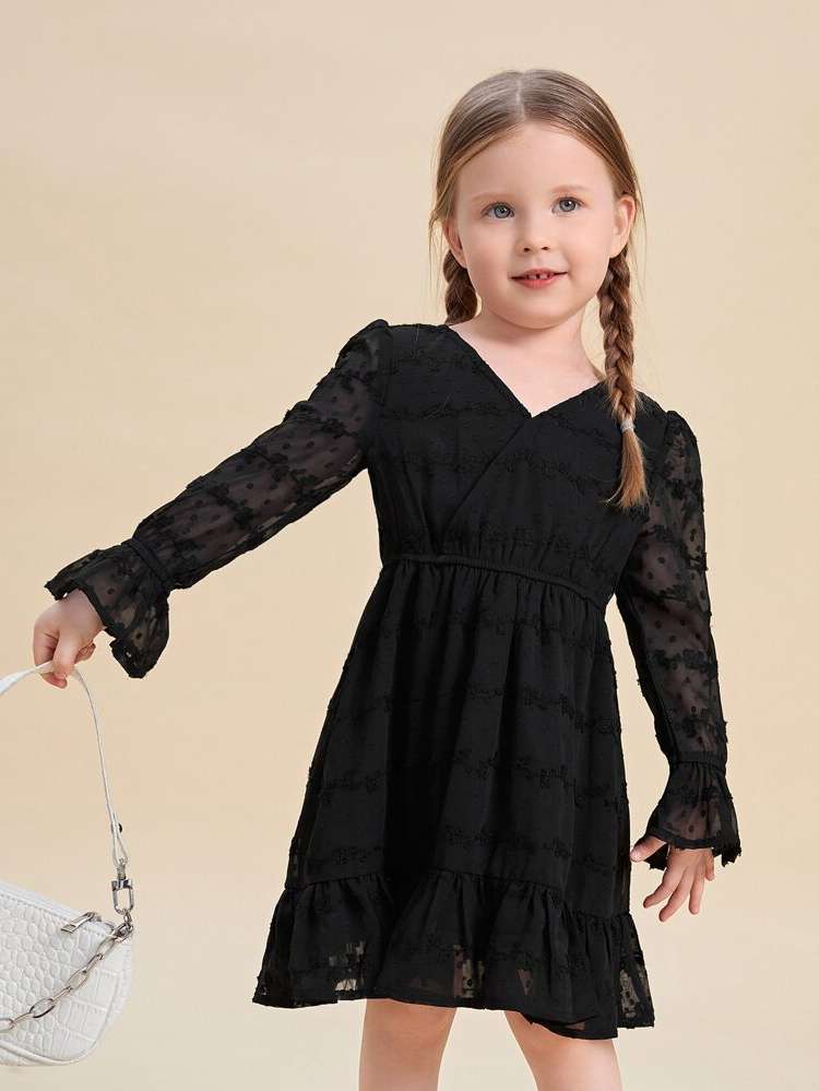  Regular Fit Ruffle Hem Long Sleeve Kids Clothing 2960