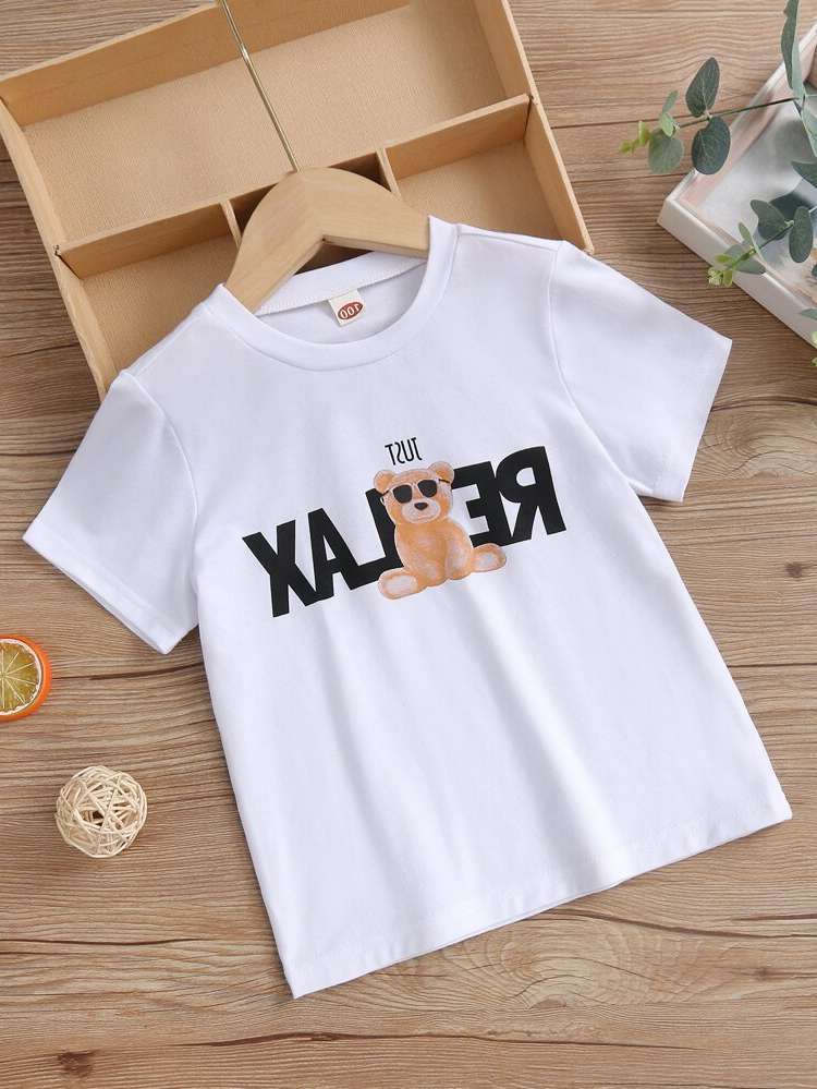 Black Letter  Toddler Boys Tops 6331