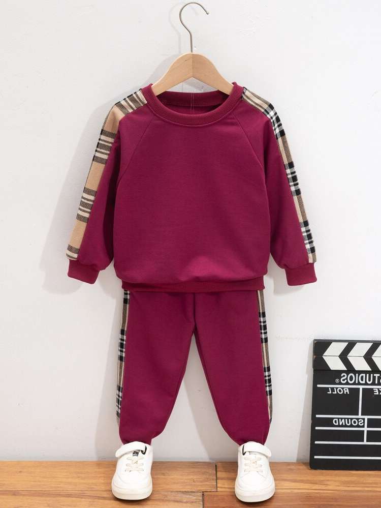 Plaid Black Long Sleeve Kids Clothing 2657